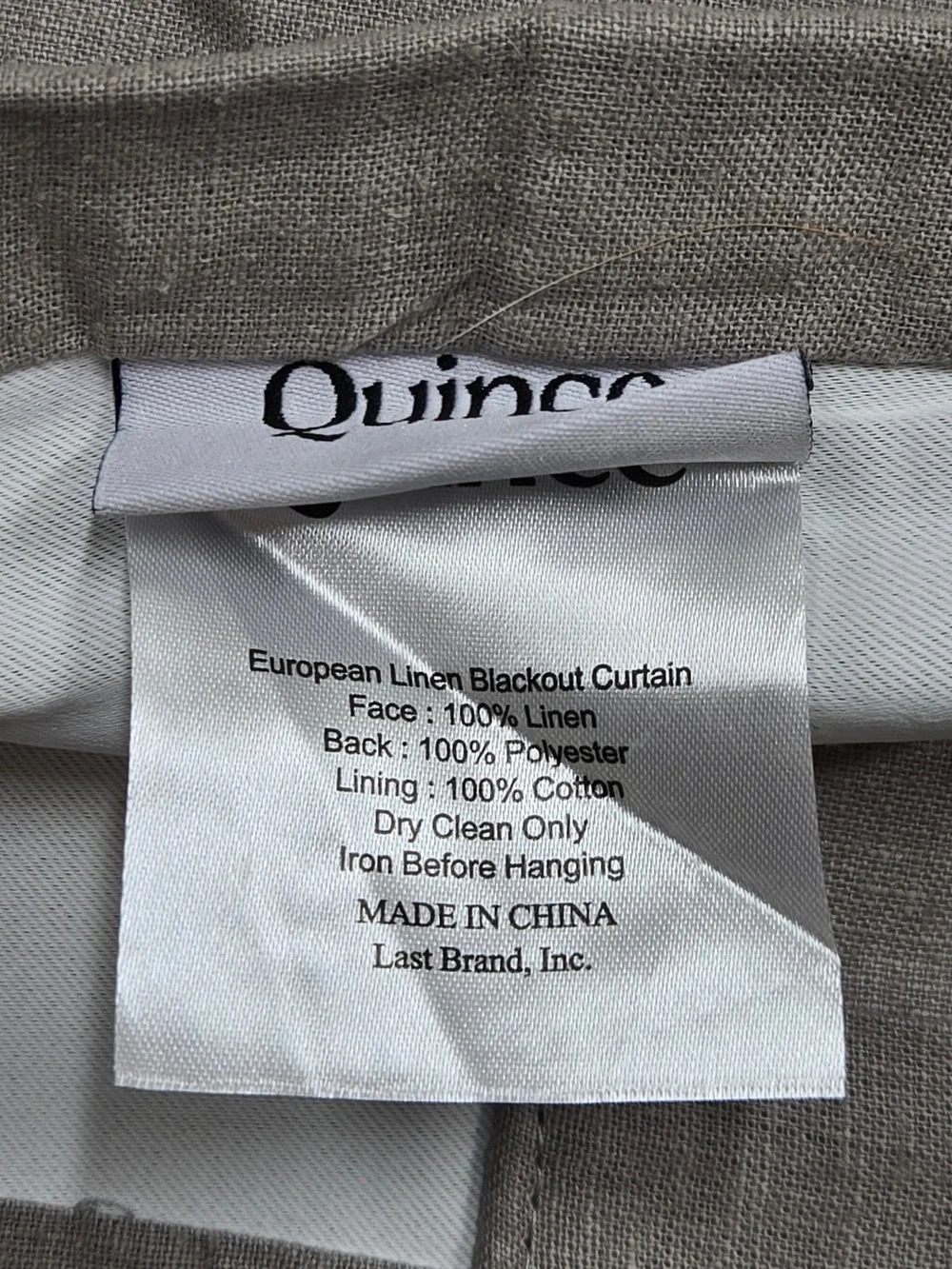 NWT QUINCE Set Of 2 48x84 European Linen True Blackout Curtains Grey 9175